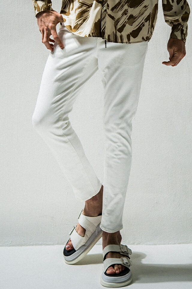 RESOUND CLOTHING リサウンドクロージング BASIC-ST-020 MICK DENIM JERSEY ミックデニムジャージーンズ WHITE 正規通販 メンズ