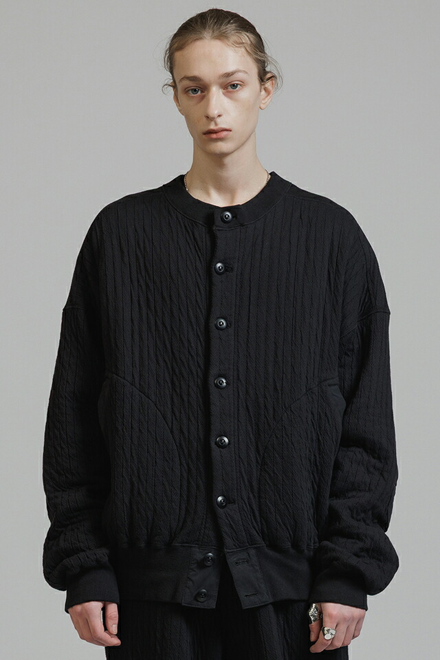 セール40%OFF The Viridi-anne ザ ヴィリジアン VI-3927-01 PUFFER JERSEY JACKET アイレットキルト ブルゾン BLACK 正規通販 メンズ