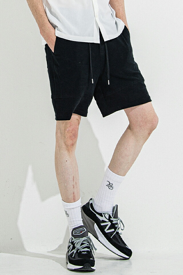 大売り出し40%OFF RESOUND CLOTHING  リサウンドクロージング RC36-HP-001 TYLER PILE SHORTS パイルショートパンツ BLACK 置き目通信販売 メンズ