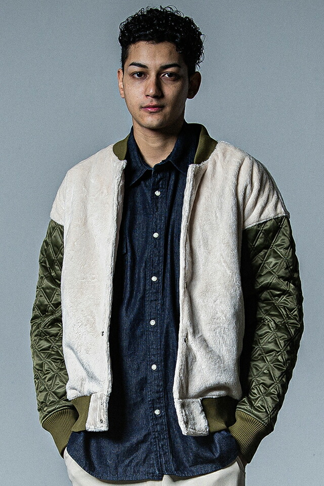セール40%OFF RESOUND CLOTHING リサウンドクロージング RC33-JK-002 BOA OVER VARSITY JACKET ボアスタジャン KHAKI 正規通販 メンズ