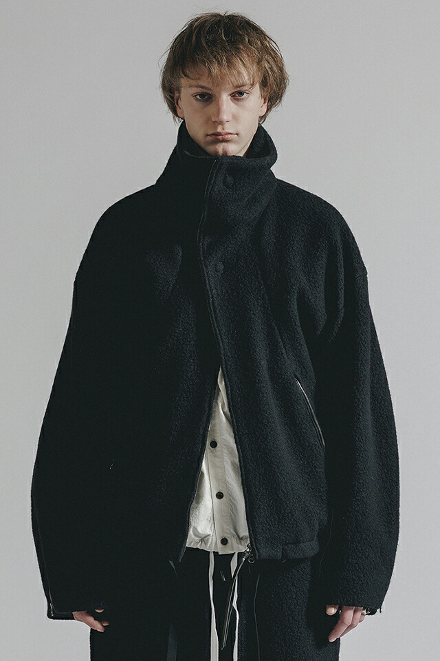 The Viridi-anne ザ ヴィリジアン VI-4007-06 WOOL PILE HIGH-NECK JACKET ウールパイル ハイネックジャケット BLACK 正規通販 メンズ 2026年8月31日入荷予定｜モロトフカクテル
