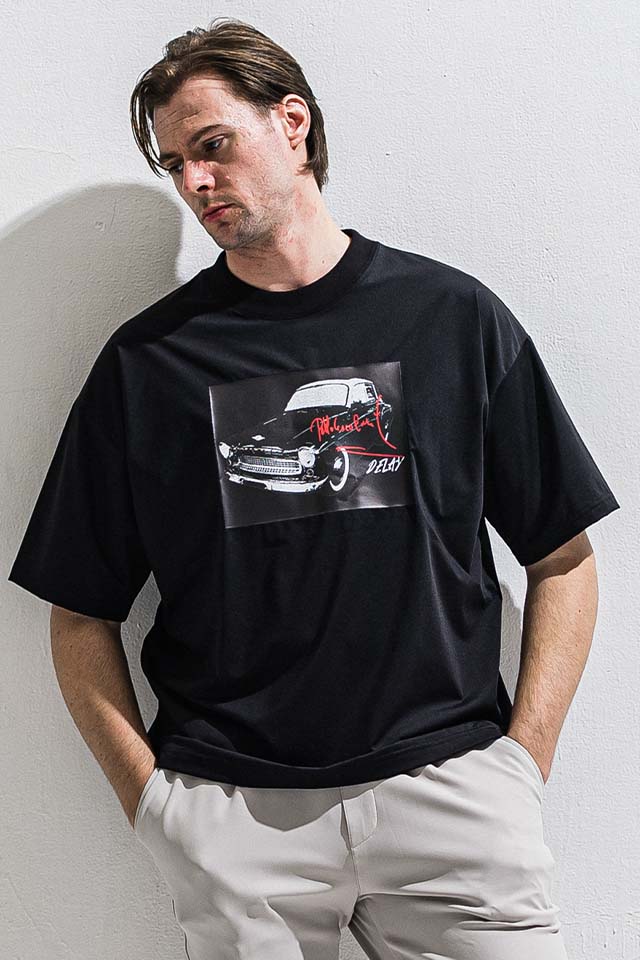 DELAY 引き延ばし DP1-T-004 car overnylon T 厚地の外套大きさプルオーバー BLACK 置き目通信販売 メンズ