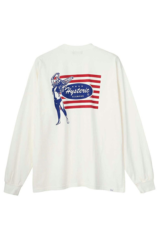 HYSTERIC GLAMOUR ヒステリックグラマー 02261CL04 NASTY UNION プルオーバー WHITE 置き目通信販売 メンズ