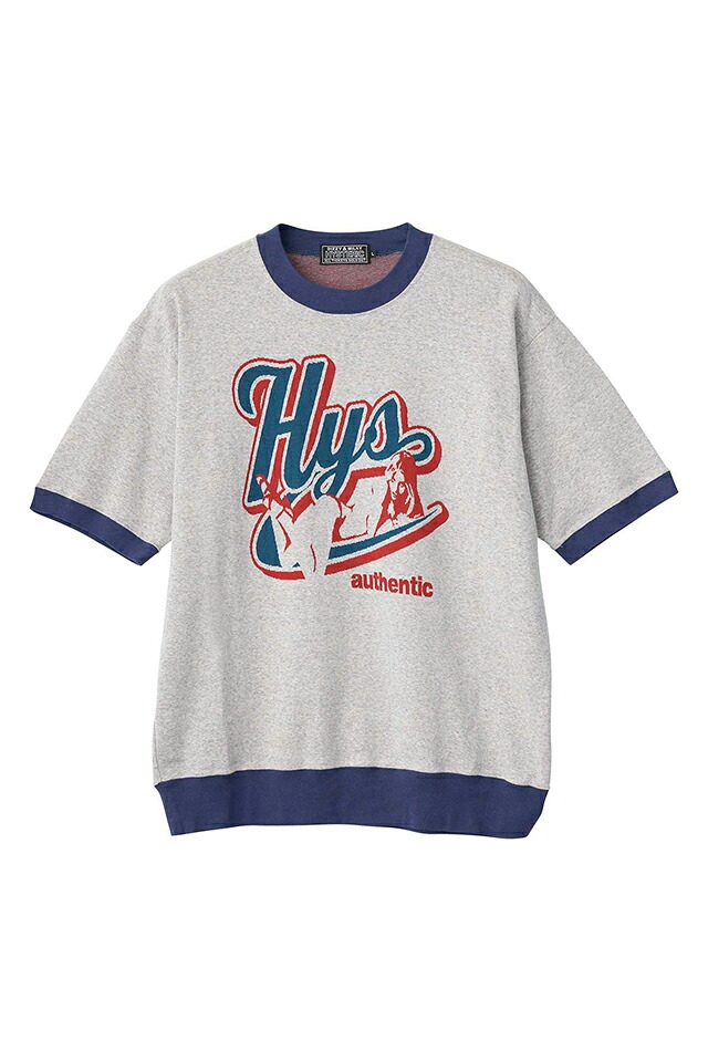 HYSTERIC GLAMOUR ヒステリックグラマー 02261CT15 AUTHENTICジャカード ティーシャツ TOP GRAY 定め事通信販売 メンズ
