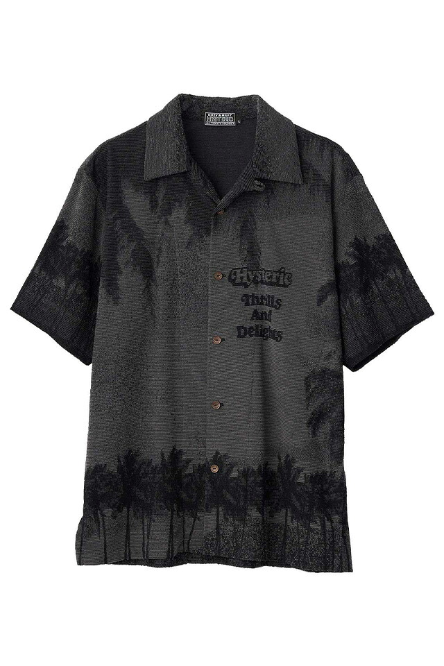 HYSTERIC GLAMOUR ヒステリックグラマー 02261CH05 THRILLS AND DELIGHTSジャカード プルオーバー GRAY 置き目通信販売 メンズ メンズファッション-カジュアルシャツ-トップス
