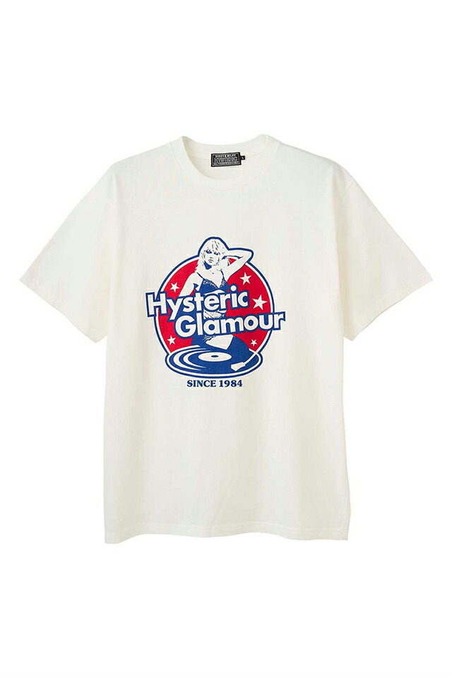 HYSTERIC GLAMOUR ヒステリックグラマー 02261CT34 HYSTERIC RECORDS Tシャツ WHITE 正規通販 メンズ|モロトフカクテル