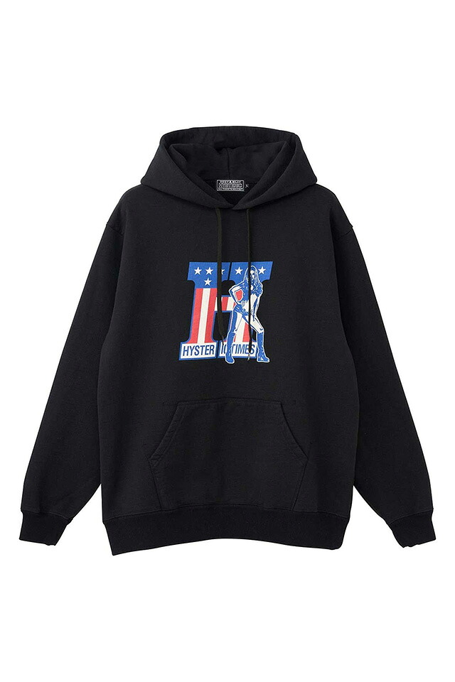 HYSTERIC GLAMOUR ヒステリックグラマー 02253CF04 H TIMES パーカー BLACK 置き目通信販売 メンズ