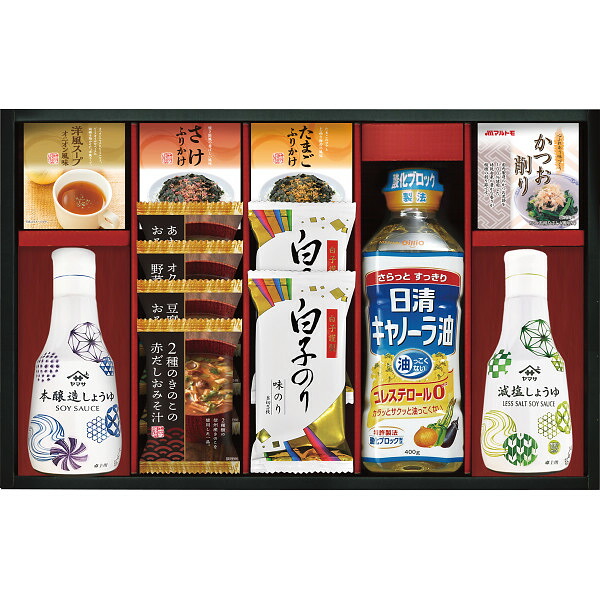 「ヤマサ鮮度しょうゆ&フリーズドライ(CR-50)」和食詰め合わせ お味噌汁 海苔 味海苔 醤油 ふりかけ オニオンスープ 油 ごはんのおとも 贈答品 返礼品 ギフト 贈り物 お返し 日本食 簡単調理 弁当のおかず【送料無料※沖縄・離島へは別途送料有り】【包装のし完全無料】