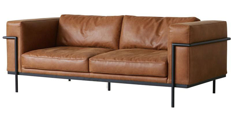 楽天市場】ボルケ 3人掛けソファ スーパーレザーテックス オーカー