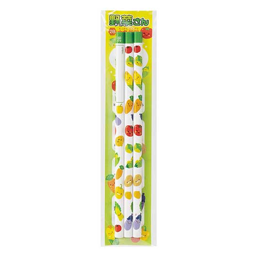 【クーポン有り】 プチギフト 色鉛筆 野菜さん 2B六角鉛筆(3本入り) 色鉛筆 テレワーク 在宅 プチギフト 退職 産休 ありがとう プチギフト 色鉛筆 200円 人気 100円台 敬老会 プレゼント イベント セール sale|プチギフトmomo-fuku