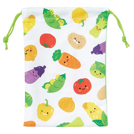 【クーポン有り】 エコバッグ 折りたたみ コンパクト 野菜さん　巾着袋 ポーチ プチギフト ポーチ 200円 人気 200円台 敬老会 プレゼント イベント セール sale｜プチギフトmomo-fuku