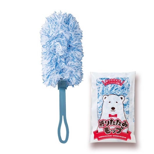 【クーポン有り】【40%OFF】 販促品 グッズ キレイがだいすきシロクマくん／折りたたみモップ グッズ 即納 販促品 激安 グッズ 200円 人気 100円台 敬老会 プレゼント イベント セール sale