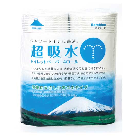 【18日限定クーポン】 日用品 ティッシュ・トイレットペーパー Bambina 超吸水トイレットロール 4ロール ティッシュ・トイレットペーパー 日用品 ティッシュ・トイレットペーパー 300円 人気 200円台 敬老会 プレゼント イベント|プチギフトmomo-fuku