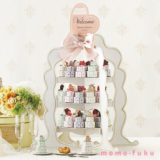 【今だけP最大47倍】【10%OFF】 結婚式 プチギフト ウェルカムボード 【送料無料】 <br>ウエルカムパーティーオブジェ（ハートパイミニ）48個セット<br><br> パイ プチギフト お菓子 プチギフト パイ 人気 敬老会 プレゼント イベント 国産 スイ