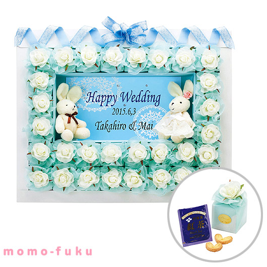 【今だけP最大47倍】【20%OFF】 結婚式 プチギフト ウェルカムボード 【送料無料】 <br>ハッピーラパン・ブルー（パイ＆紅茶）30個セット<br><br> パイ プチギフト お菓子 プチギフト 激安 パイ 人気 敬老会 プレゼント イベント 国産 スイーツ