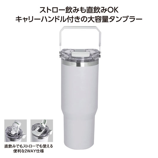 【クーポン有り】 販促品 タンブラー ストロー付２ＷＡＹタンブラー９００ｍｌ　グレー タンブラー 販促品 タンブラー 2000円 人気 2000円台 敬老会 プレゼント イベント セール sale