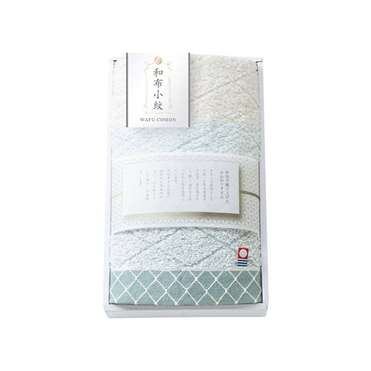 【18日限定クーポン】【10%OFF】 プチギフト 退職 タオル 和布小紋〈Modern〉フェイスタオル（グリーン） フェイスタオル 初盆 お返し 品 販促品 退職 産休 ありがとう 販促品 フェイスタオル 1000円 人気 90｜プチギフトmomo-fuku 20,790円