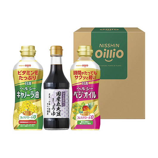 【18日限定クーポン】 お中元 調味料セット ギフト 調味料セット 日清オイリオ ヘルシーオイル＆国産丸大豆醤油ギフト 調味料セット ギフト 調味料セット 2000円 人気 1000円台 敬老会 プレゼント イベント 国産 セール sale｜プチギフトmomo-fuku