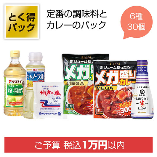 【クーポン有り】 内祝い お返し カレー ギフト カレー 【送料無料】 とく得パック　調味料＆カレー３０個 カレー ギフト カレー 人気 敬老会 プレゼント イベント 国産 セール sale｜プチギフトmomo-fuku