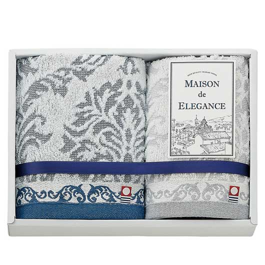 【18日限定クーポン】 お中元 プチギフト 退職 タオル 【送料無料】 MAISON de ELEGANCE メゾン ド エレガンス フェイスタオル&ウォッシュタオル フェイスタオル 初盆 お返し 品 販促品 退職 産休 ありがと|プチギフトmomo-fuku