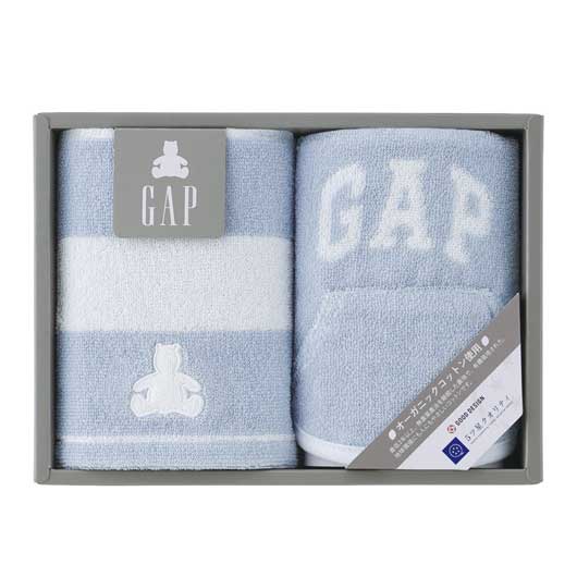 ギフト ベビー用品 baby GAP〈ボーダーベア〉ベビーウォッシュタオル＆スタイ ブルー ベビー用品 ギフト ベビー用品 1500円 人気 1000円台 敬老会 プレゼント イベント セール sale