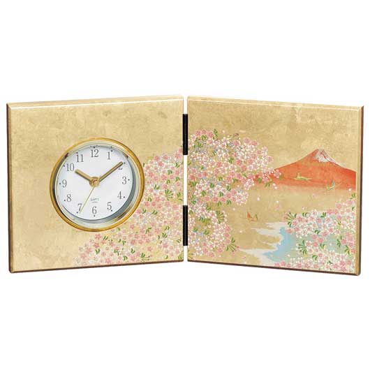 【クーポン有り】 内祝い お返し 販促品 置き時計 【送料無料】 加賀箔 屏風時計 華富士 置き時計 販促品 置き時計 9000円 人気 8000円台 敬老会 プレゼント イベント セール sale