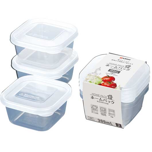 【45%OFF】 キッチン用品・テーブルウェア 保存容器・調味料入れ ホームパック３００ｍｌ３個組（クリア）【120個単位】 保存容器・調味料入れ キッチン用品・テーブルウェア 激安 保存容器・調味料入れ 300円 人気 300円台 敬老会｜プチギフトmomo-fuku