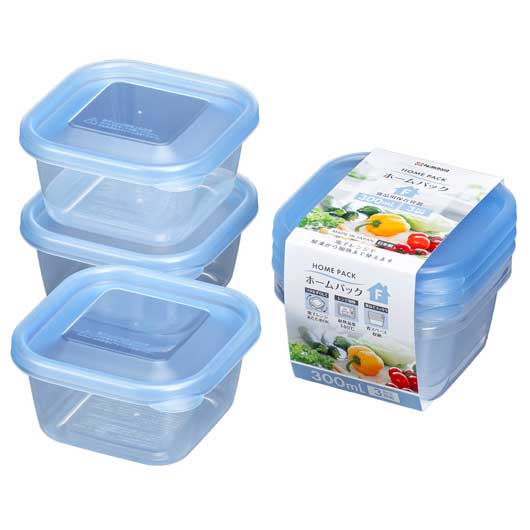 【45%OFF】 キッチン用品・テーブルウェア 保存容器・調味料入れ ホームパック300ml3個組(ブルー)【120個単位】 保存容器・調味料入れ キッチン用品・テーブルウェア 激安 保存容器・調味料入れ 200円 人気 200円台 敬老会|プチギフトmomo-fuku