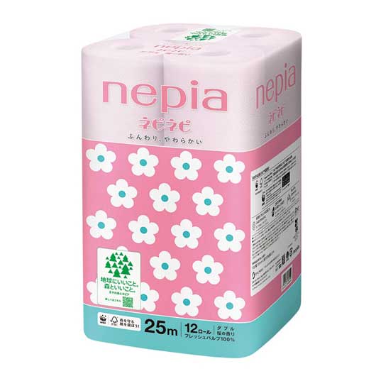 【クーポン有り】 プチギフト 結婚式 春 ネピア　ネピネピトイレットロール１２ロールダブル（２５ｍ）桜【60個単位】 トイレットペーパー 販促用品 春 販促用品 トイレットペーパー 1000円 人気 1000円台 敬老会 プレゼント イベント 103,352円