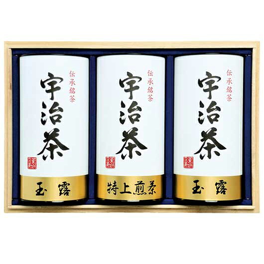 宇治茶詰合せ(伝承銘茶)木箱入 京都府産 緑茶 玉露 特上煎茶 スチール缶 ギフト 内祝 御祝 御礼 快気祝 御供 粗供養 香典返し お中元 お歳暮 お年賀 母の日 敬老の日 贈答品 送料無料|プチギフトmomo-fuku