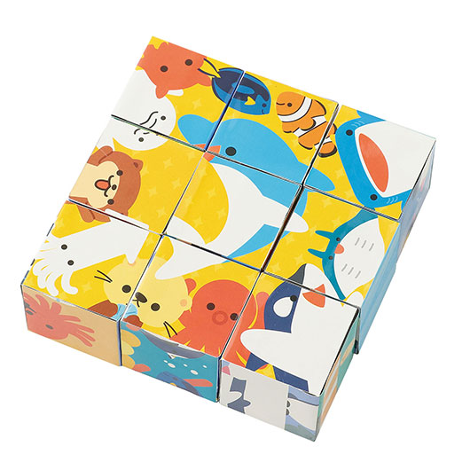 【クーポン有り】【10%OFF】 販促品 知育パズル アニマルキューブパズル　うみのいきもの 知育パズル 保育園 運動会 景品 幼稚園 販促品 知育パズル 600円 人気 500円台 敬老会 プレゼント イベント セール sale