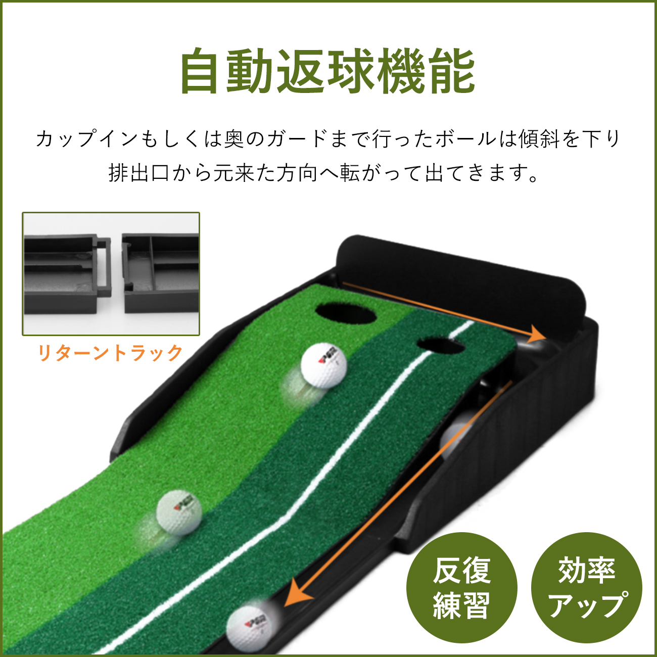 最大90%OFFクーポン ゴルフ練習 パター練習 自動リターン 室内野外