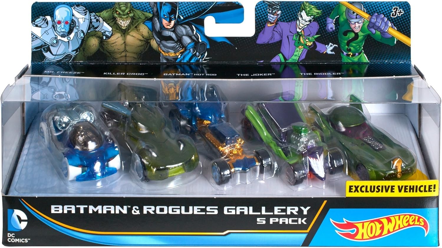 【未開封】【訳あり】Hot Wheels DC Comics Batman & Rogues Gallery 5-Pack DJP11　パッケージ一部破損