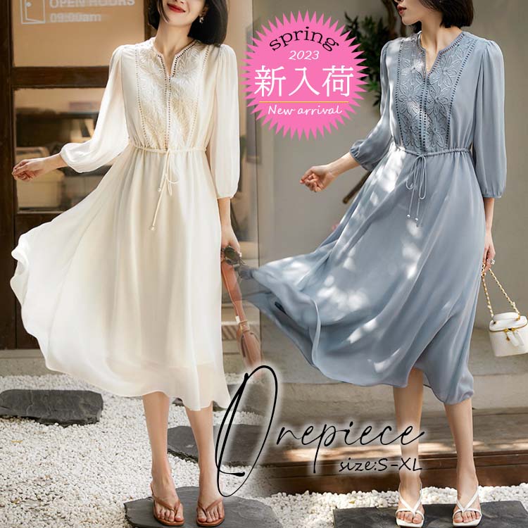 楽天市場】ワンピース レディース 40代 きれいめ 膝丈ワンピース 夏 五