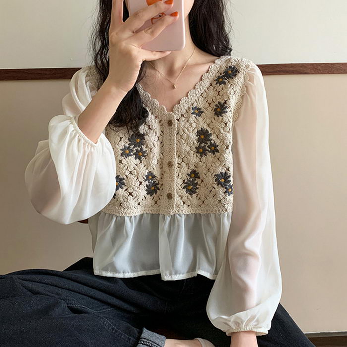夏新作ブラウス レディース 春夏秋 花柄 刺繍 S-2XL オシャレブラウス 長袖 シャツ 七分袖 トップス クールネック パフスリーブ 大人 ゆったり きれいめ 30代 40 楽天市場】ブラウス レディース 春夏秋 花柄 刺繍 S-2XL