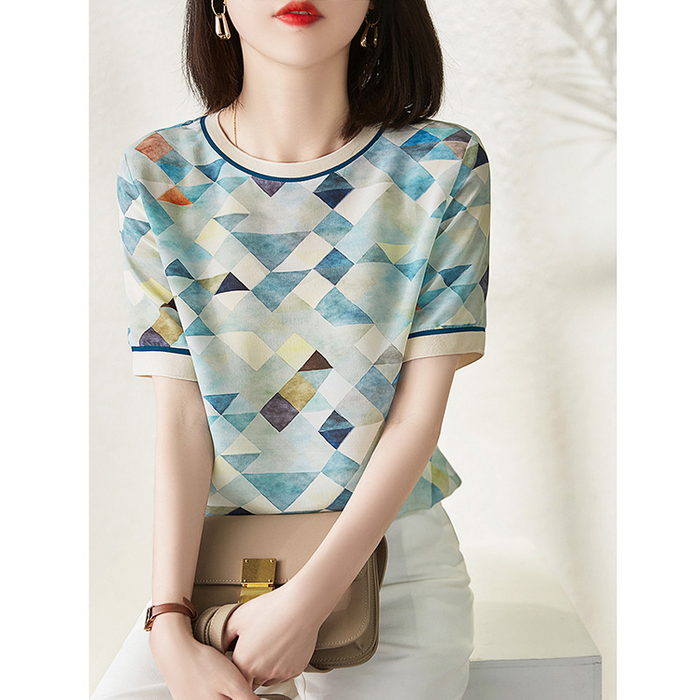 ニットTシャツ トップス レディース きれいめ 40代 春夏 半袖トップス 配色 オシャレ ブラウス 丸首 tシャツ 韓国風 体型カバー 30代 50代 楽天市場】ニットTシャツ トップス レディース きれいめ 40代 春
