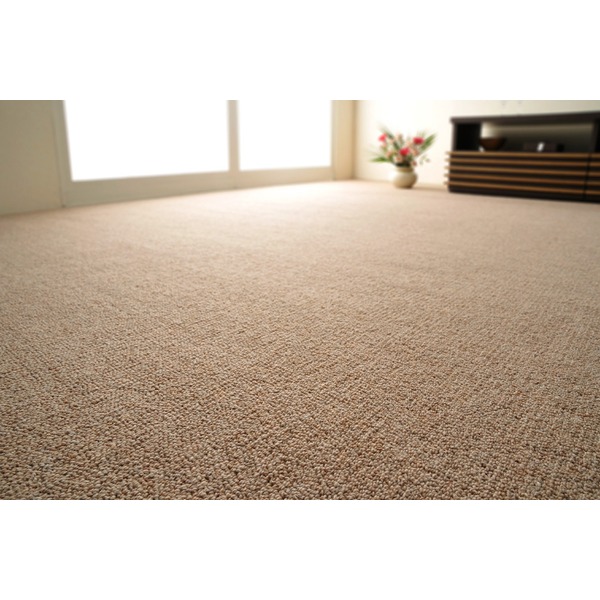 ＼ポイント8倍！ 4/7／ ラグマット 絨毯 江戸間 10畳 約352×440cm ブラウン 日本製 ウール100％ 防炎 防ダニ 抗菌 ホットカーペット可 オペラ