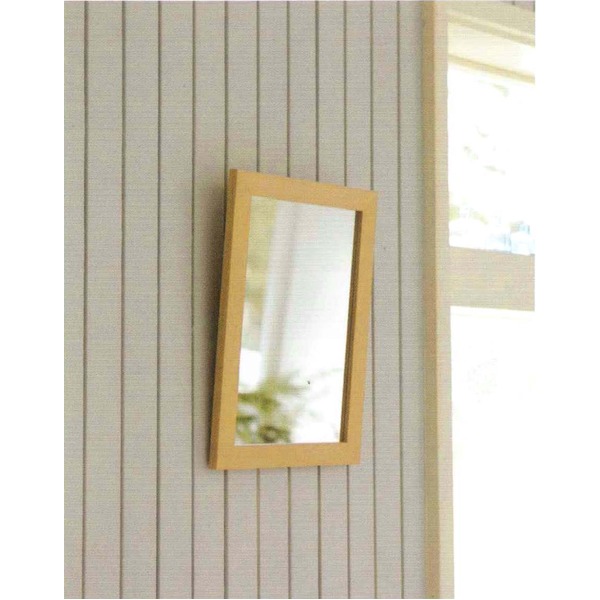 ＼ポイント8倍！4/19イーグルス勝利／ 割れない鏡/壁掛けミラー （Sサイズ 340mm×240mm） ガラス不使用 日本製 ナチュラル 〔防災 子供部屋 学校 体育館〕