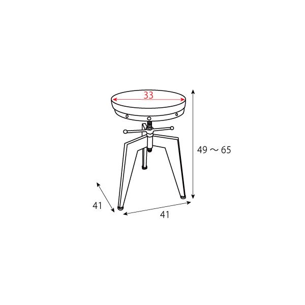シンプルバーチェア/カウンターチェア【座面回転昇降式】高さ49〜65cm天然木・スチール『インダストリアルシリーズ』【代引不可】