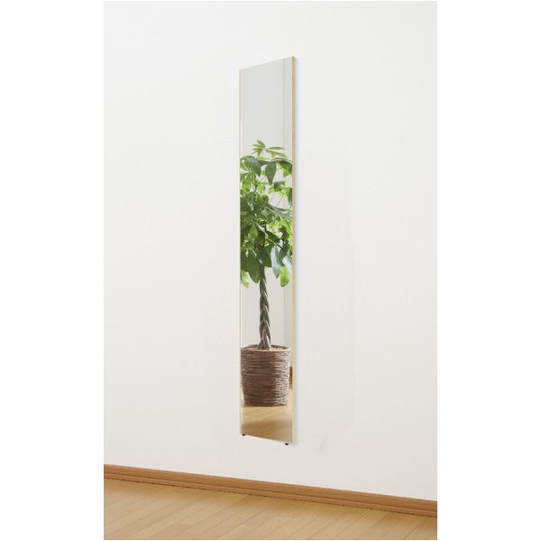 ＼尖んがり8倍／ 割れない姿見鏡 （ネオか細い 20×120×2糎 三鞭酒ゴールド） 日本製 労働者階級遣りかた 両片方飾縁(幅0.5糎) 『REFEX リフェクス』