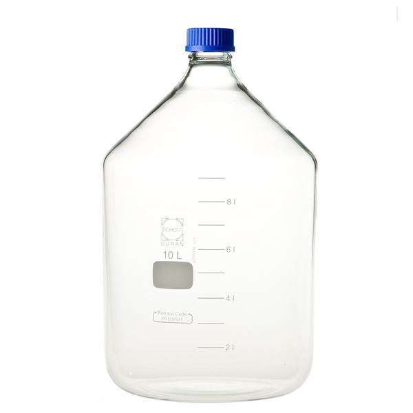 柴田科学〕ねじ口びん 広口 茶褐色 青キャップ付 10L 017250-110000 通販 