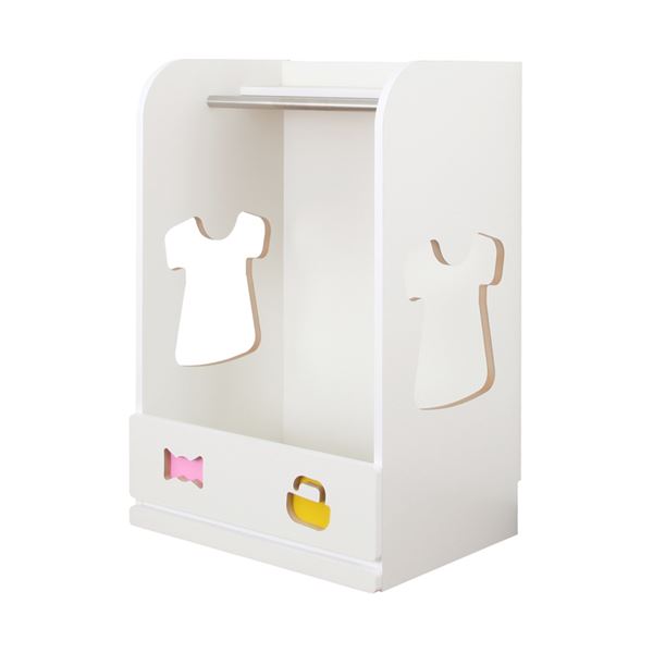 ＼ポイント8倍／ 子供用 洋服掛け/衣類収納 （女の子用） 幅59.0cm 日本製 耐久性 防汚性 『おかたづけしたくなるハンガーラック』 （完成品）