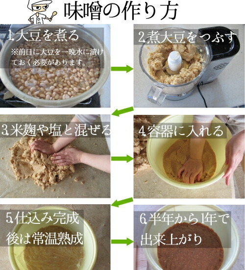 味噌作りキット（通常版）出来上り4kg用 樽付き 手作り 味噌づくり 材料 セット 国産原料使用