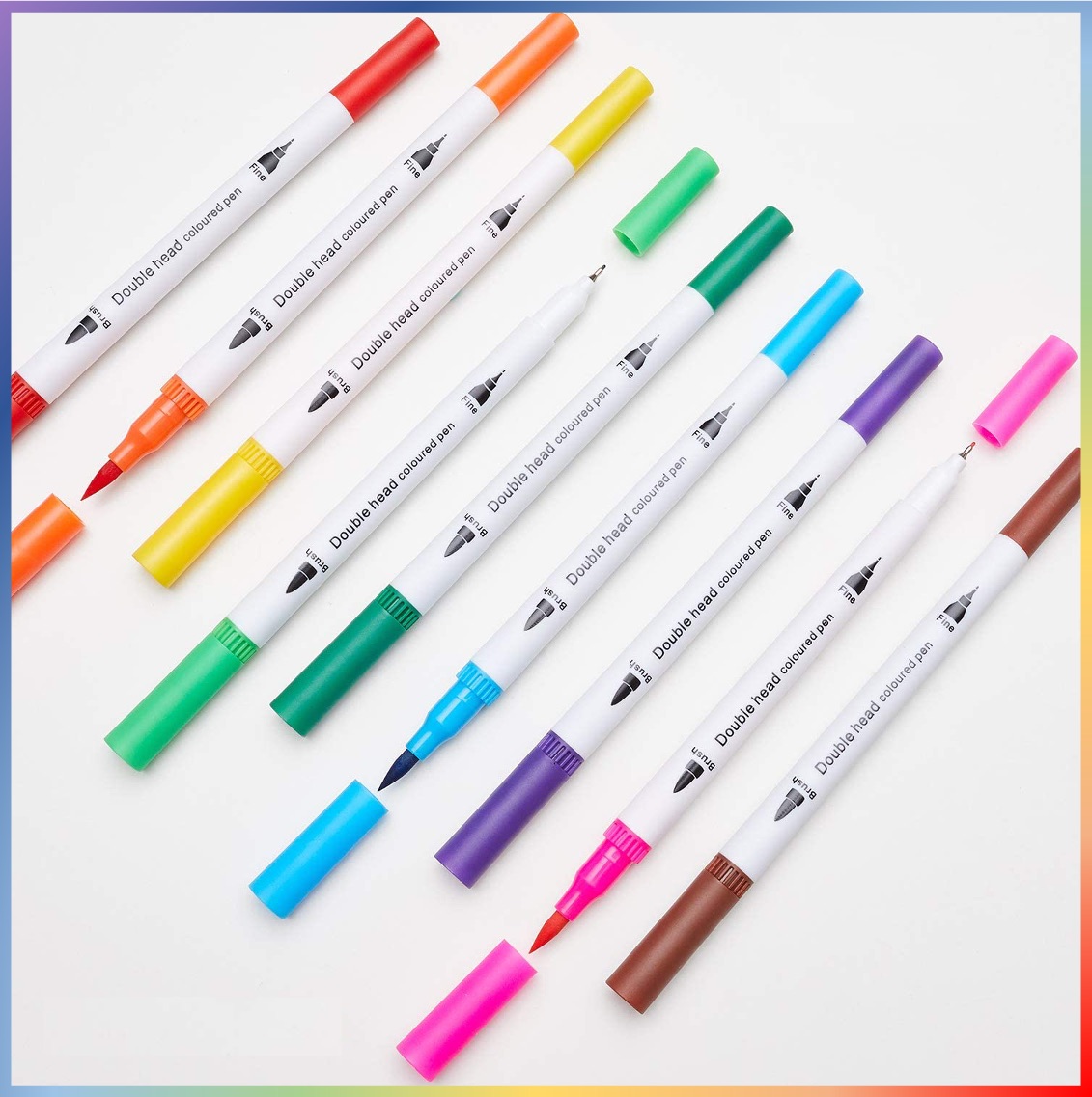 楽天市場 Rainbow 水彩筆ペン 筆ペン 水性マーカー 48色 カラーペンセット 水彩ペンセット アートマーカー お絵かき 塗り絵 絵の具 筆ペン 水性 送料無料 モモ商事