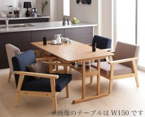 モダンデザイン ソファダイニングセット 4人 5点セット(テーブル+1Pソファ4脚) W120