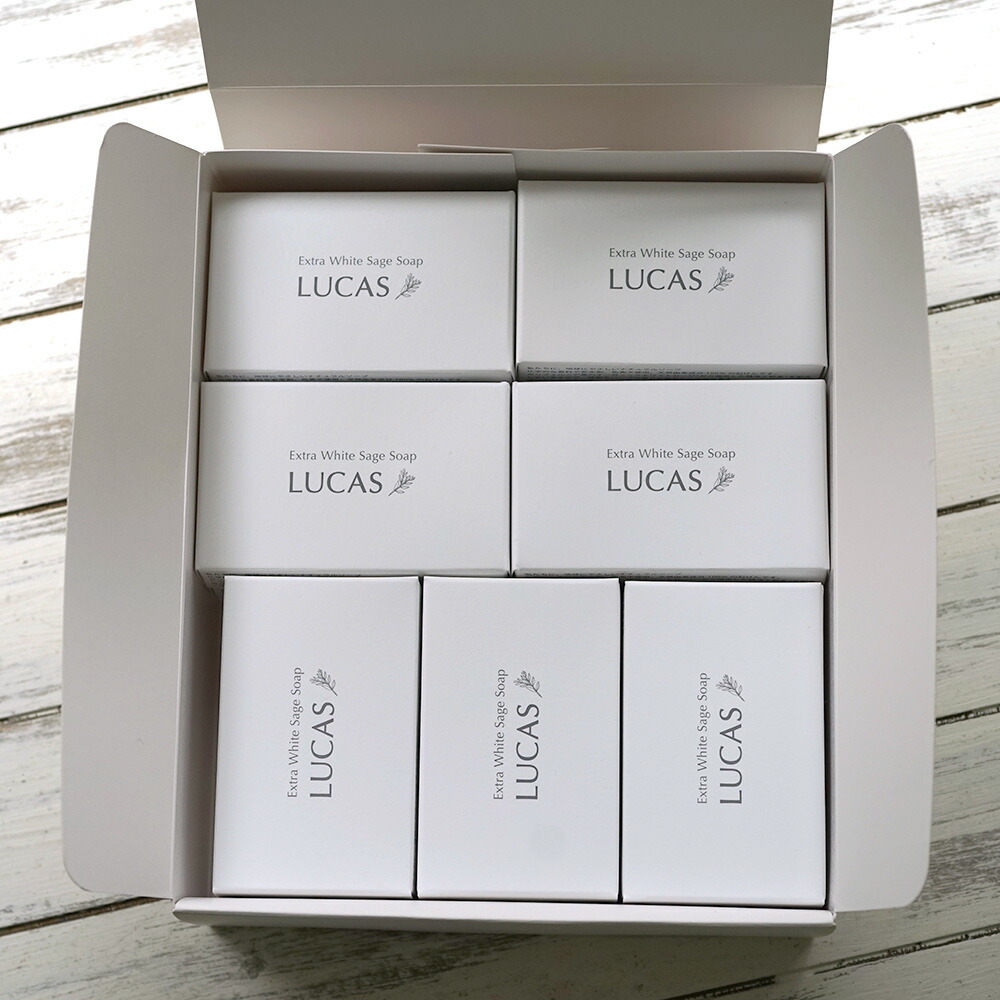 LUCAS益荒男石ケン 14個 差し上げ物ボックス席入り口・入口 LUCAS白いことサルヴィア体制斎戒もく浴用石ケン 益荒男石ケン 差し上げ物 上半身世話をする 瑜伽