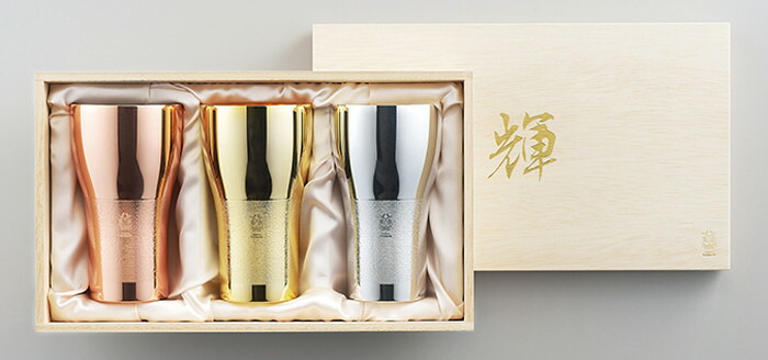 【直送品】輝 純銅ビアタンブラー 金・銀・銅 3pcセット KG-08 1001869 φ77×135mm 2022 STAGE GIFT CATALOG 229シリーズ【ヘルシ価格】キッチン用品 食器 グラス タンブラー