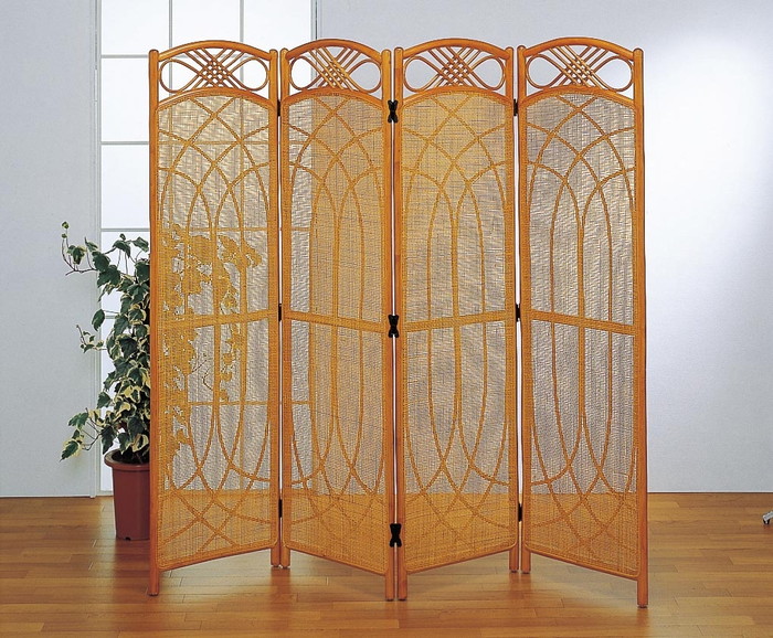 【直送品】ラタンスクリーン 4曲 SC914 40×150cm 4枚 籐100％【ヘルシ価格】インテリア 間仕切り 仕切り スクリーン