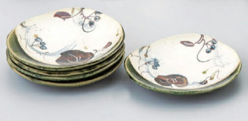 【直送品】織部山帰来 銘々皿揃 92856 14.2×13cm 舞陶館 BUTOUKAN【ヘルシ価格】キッチン用品 食器 皿 プレート 菓子皿 小皿 キッチン用品 食器 皿 プレート 菓子皿 小皿 銘々皿