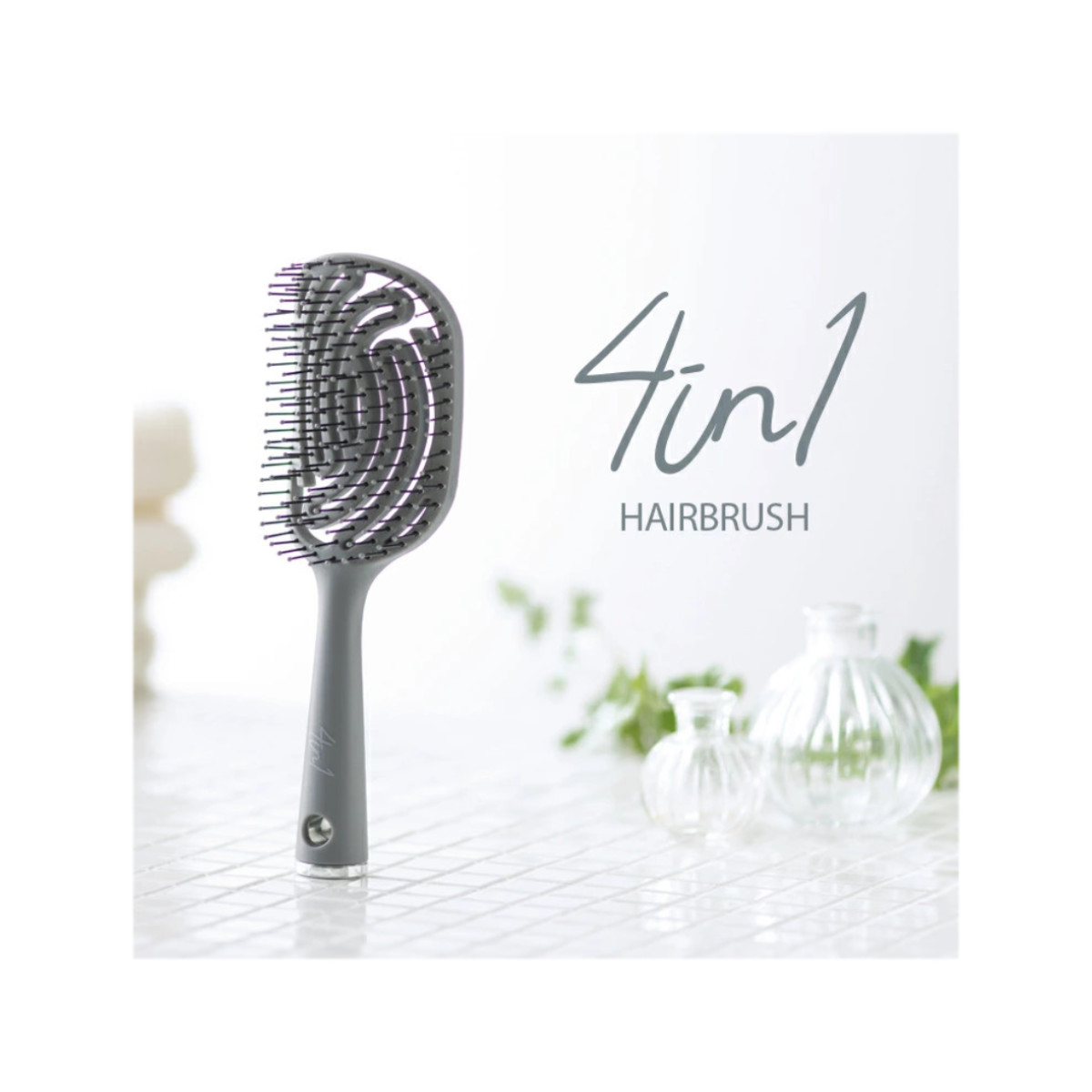 楽天市場】4in1 ヘアブラシ グレー ボリュームアップ ツヤ髪 濡髪
